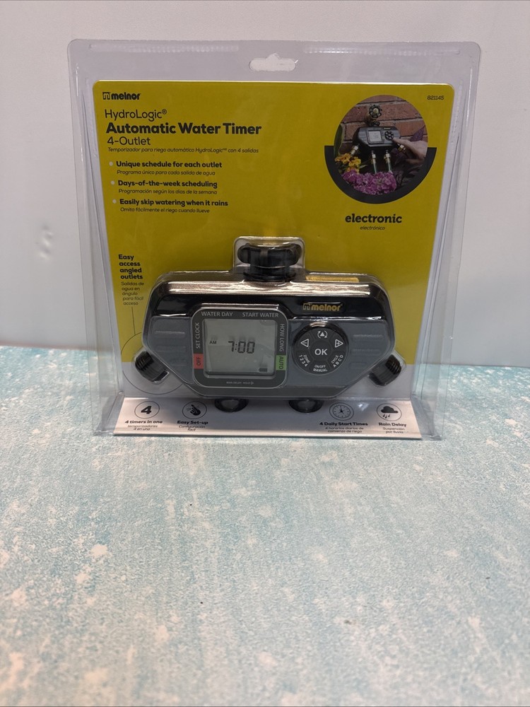 Melnor Hydrologic Automatic 4-Outlet Programmable Water Timer 821145 NEW