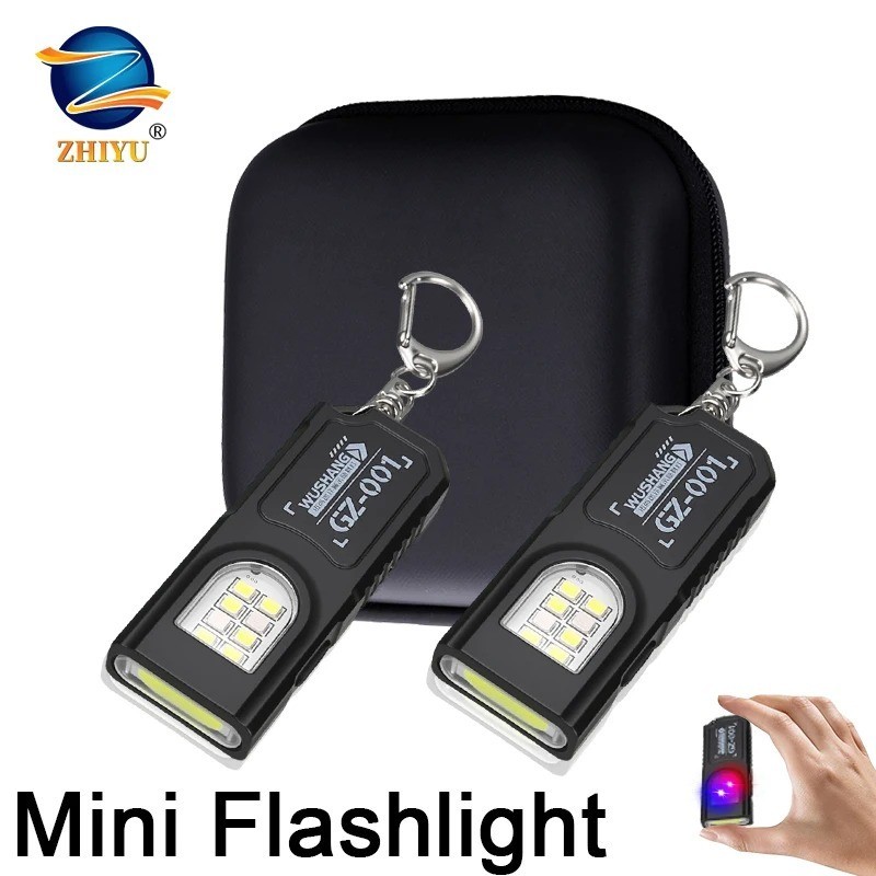 Powerful Mini LED Keychain Flashlight USB Rechargeable Waterproof EDC SOS Light