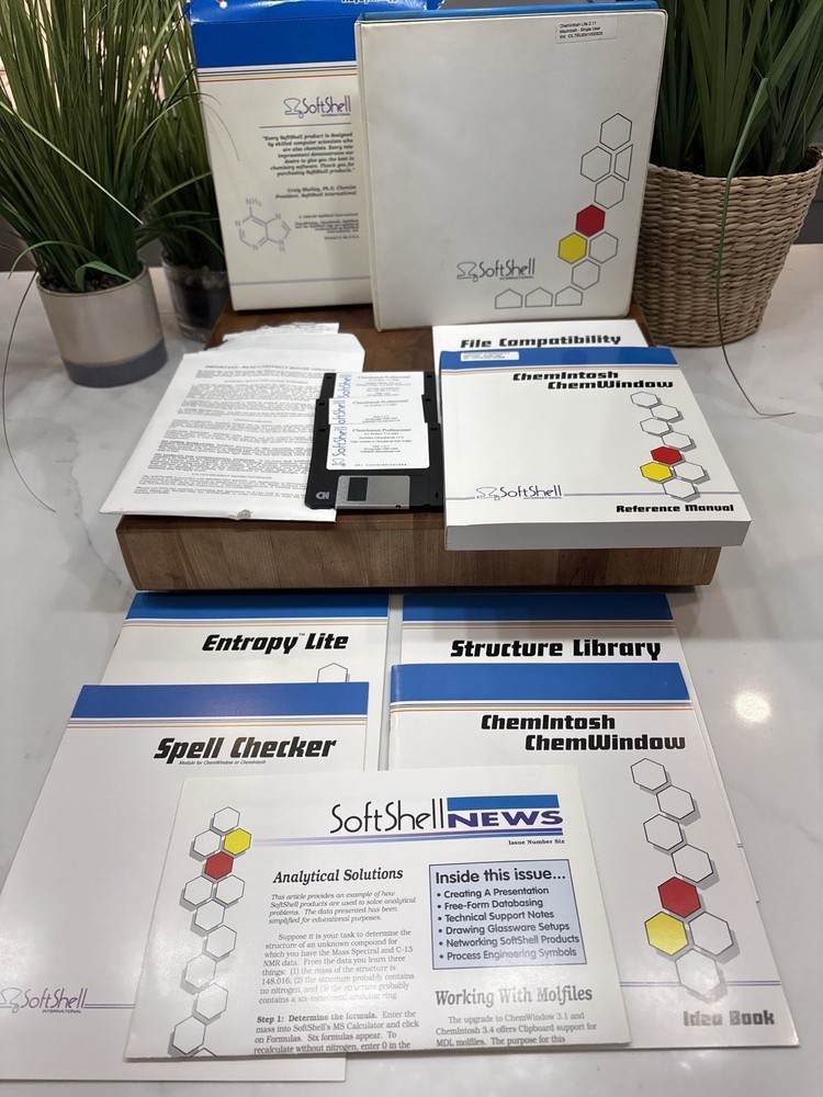 VTG SoftShell ChemIntosh ChemWindow Software Lot Floppy Disk Manuals Entropy