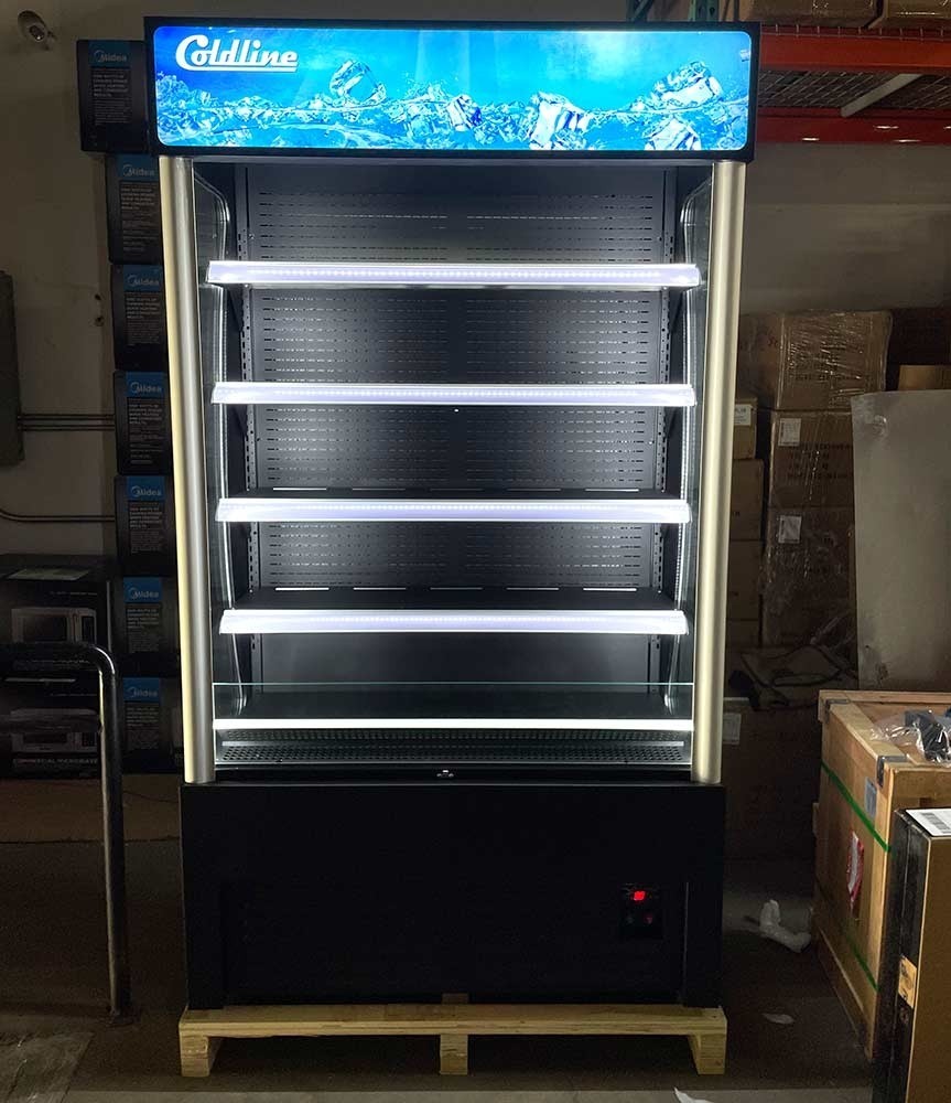 36" Black Open Air Refrigerated Display Merchandiser