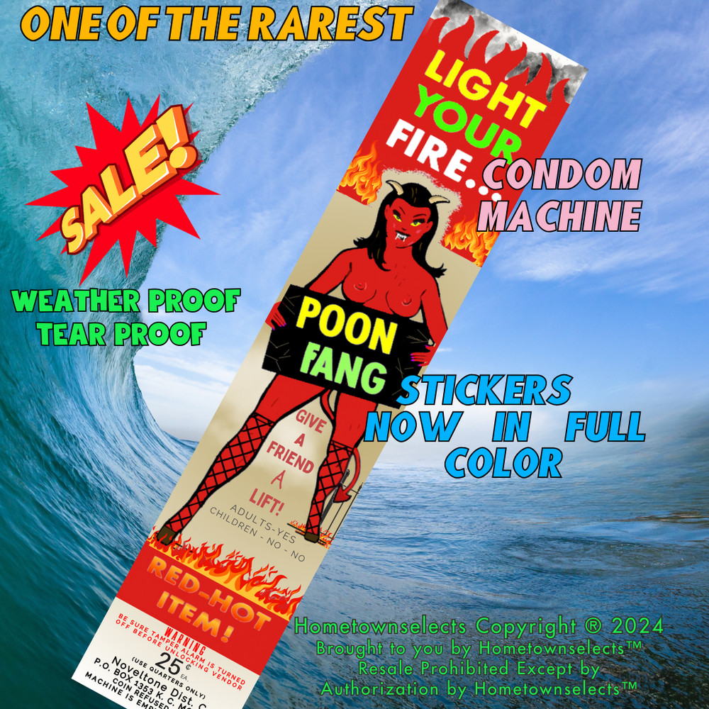Vintage Condom Machine Ad Sticker
