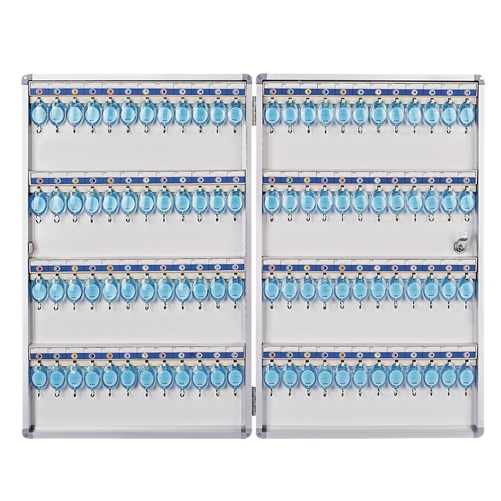 High Capacity Key Cabinet 96 Key Lock Box with Numbered Hooks & Secure Lock Safe