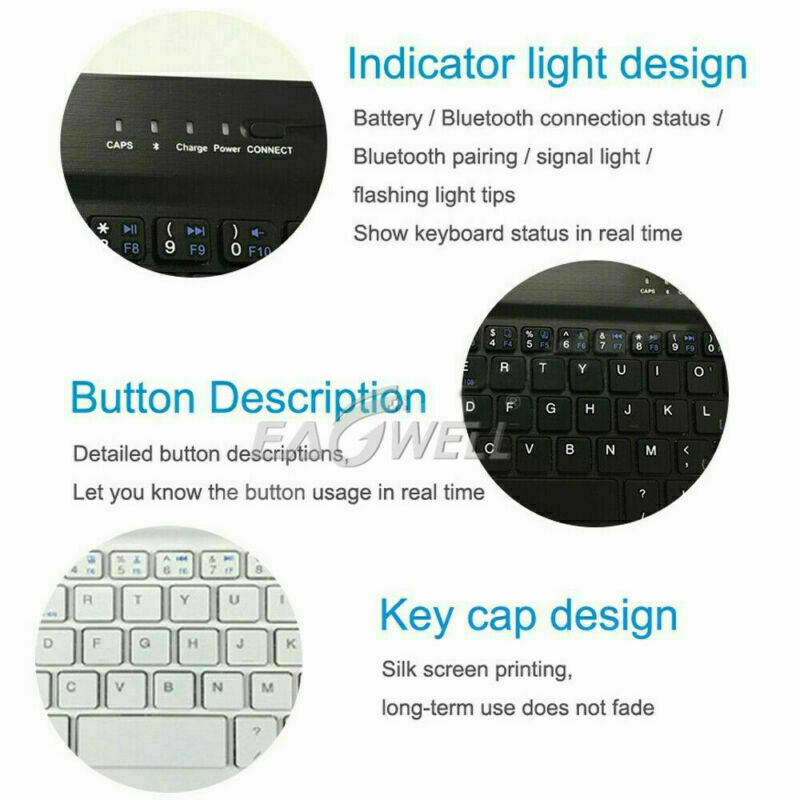 For Amazon Fire HD 10 9th Gen 2019 10.1" Tablet Universal Keyboard Leather Case