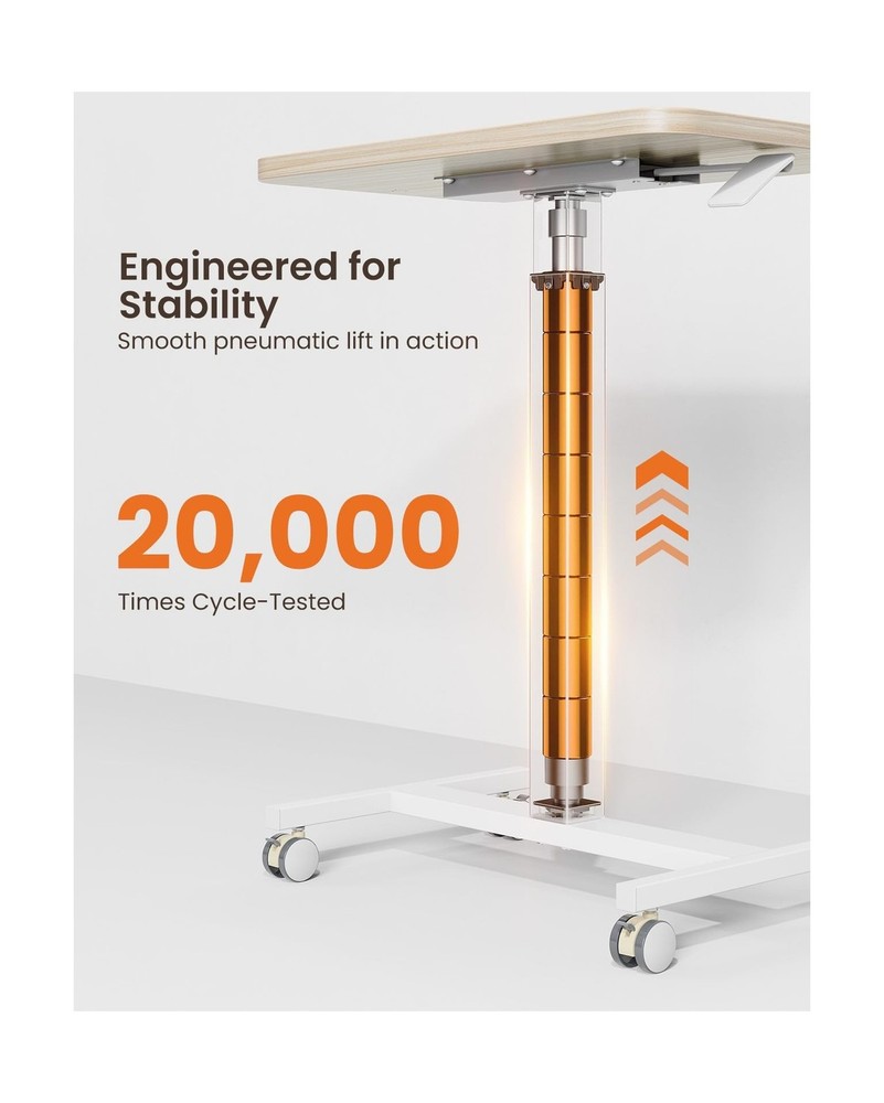 ErGear Mobile Small Standing Desk, Enhanced Adjustable Height Computer Workst...