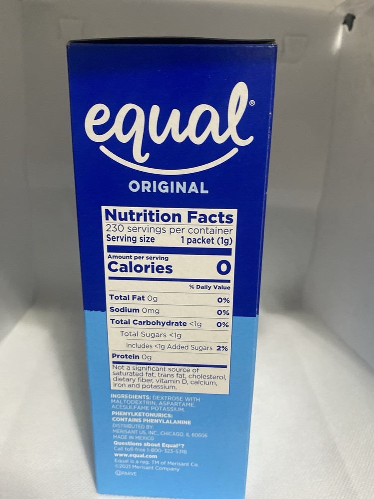 Equal Original Zero Calorie Sweetener 230 Packets, 8.1 oz