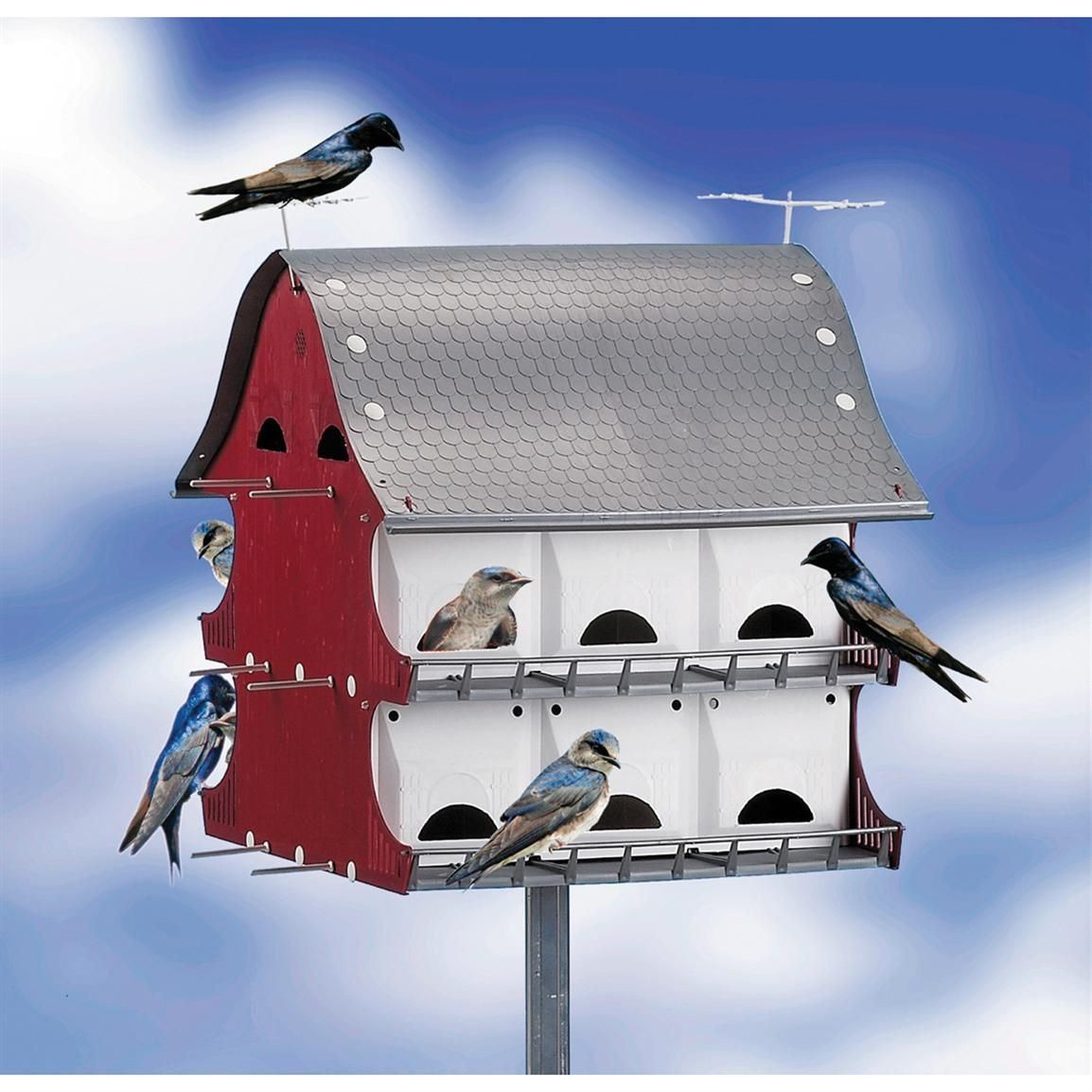 S&K Purple Martin Barn House , 16 Room, Pole Mount,Starling Resistant