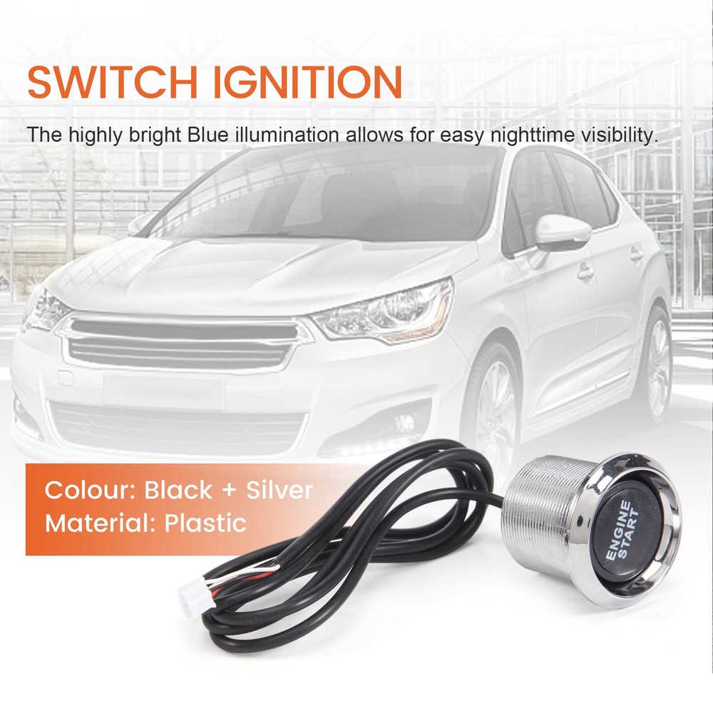 Universal for engine push button switch ignition kit blue LED AU4598