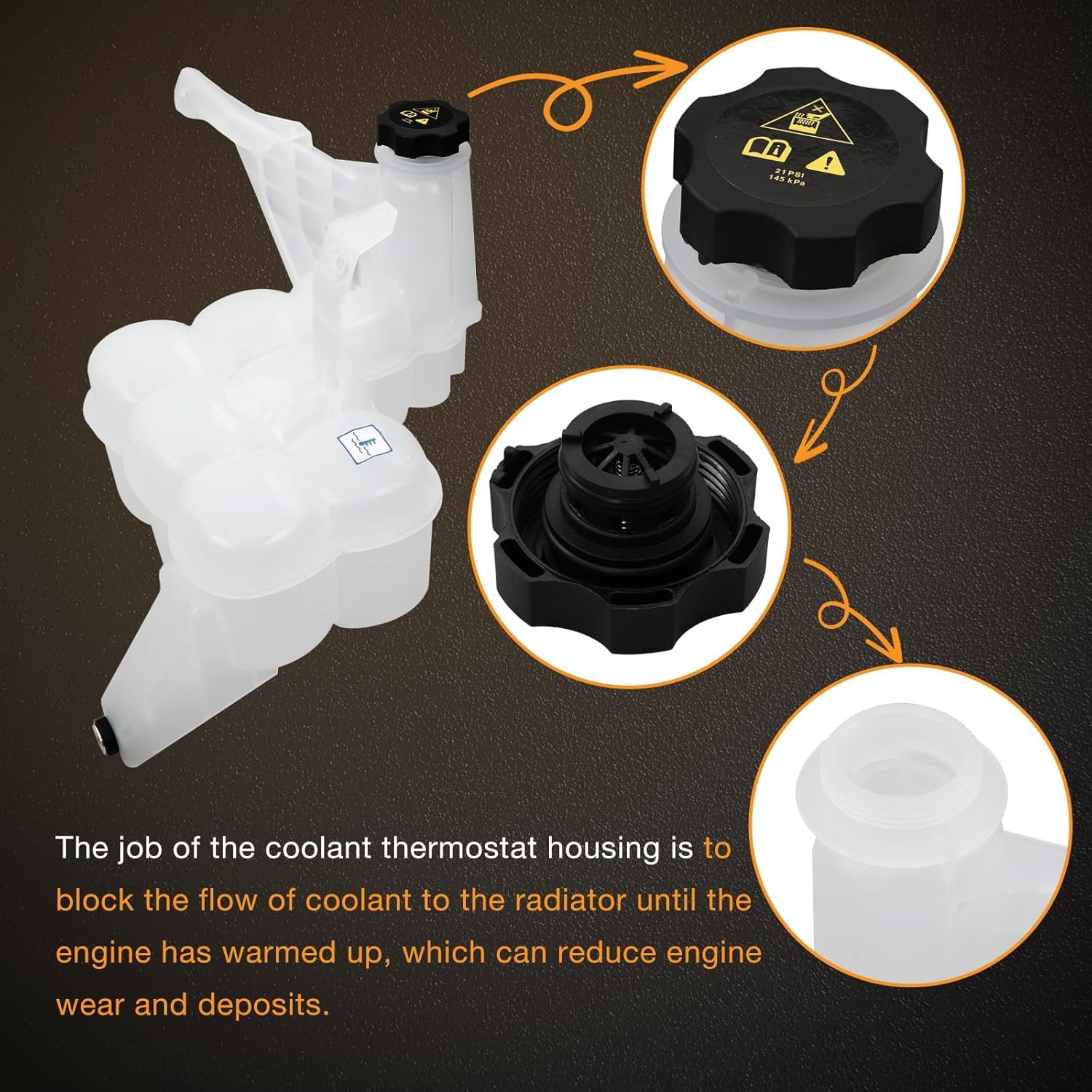 603-839 Engine Coolant Reservoir w/ Cap For 2013-2018 Ram 2500 3500 4500 5500