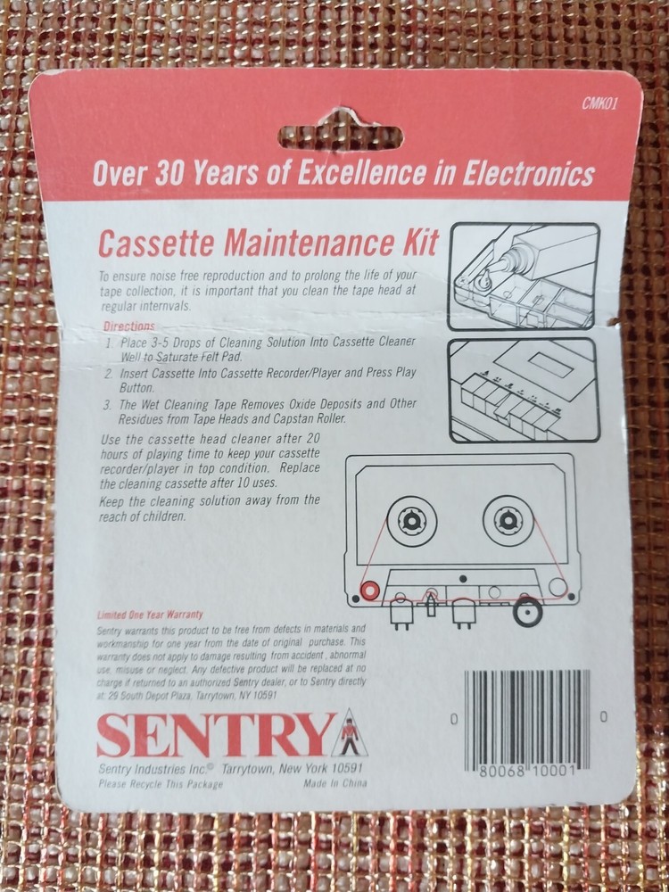 Sentry Cassette Maintenance Kit Head Cleaner NEW, Sealed