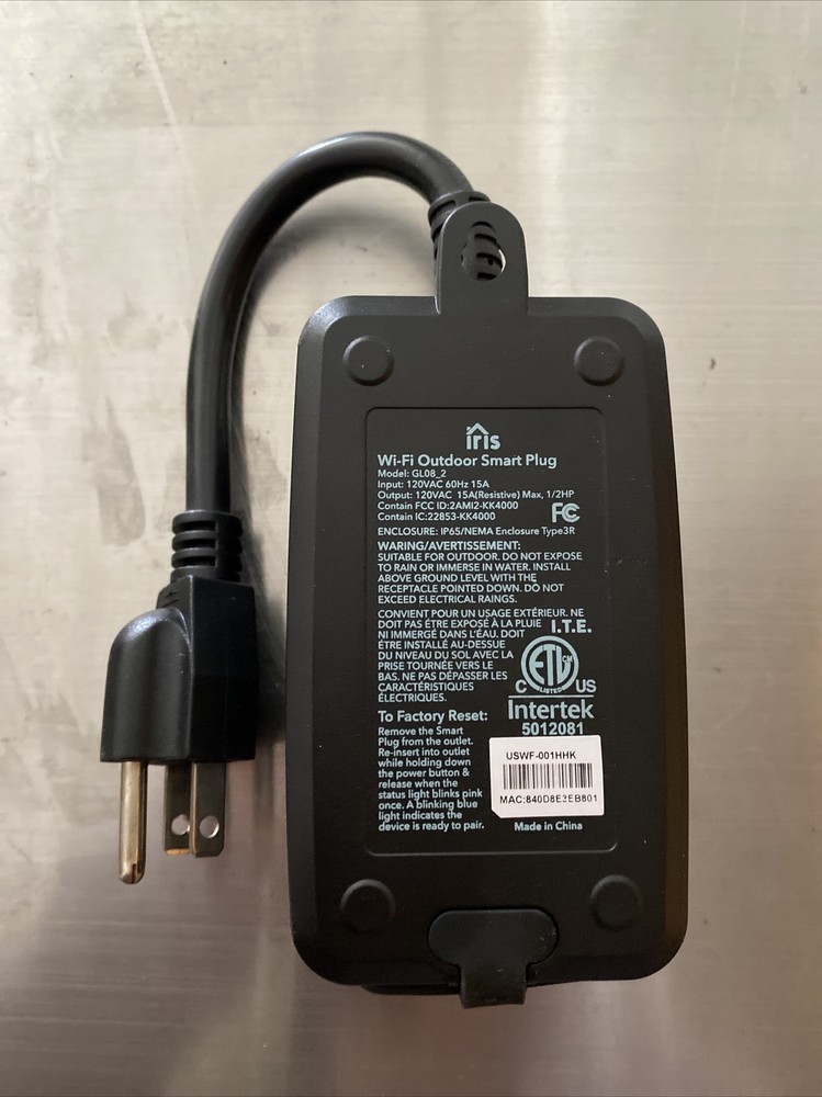 Iris Outdoor WiFi Smart Plug 120-Volt Black Smart Plug B17