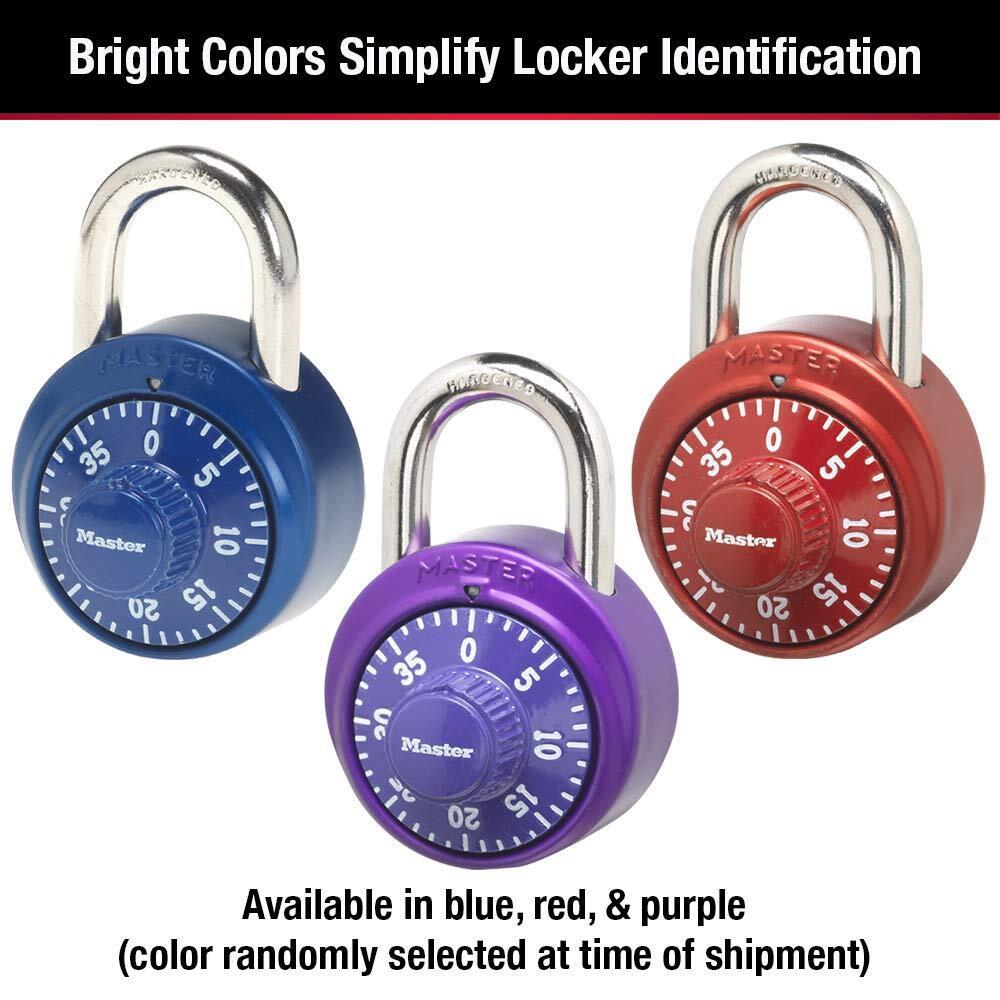 Master Lock 1530DCM Combination Padlock – Locker Lock, 1 Pack, Assorted Colors