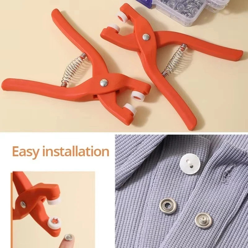50pcs Snap Button Kit with Press Pliers, Metal Sewing Snaps for DIY Clothes Hats
