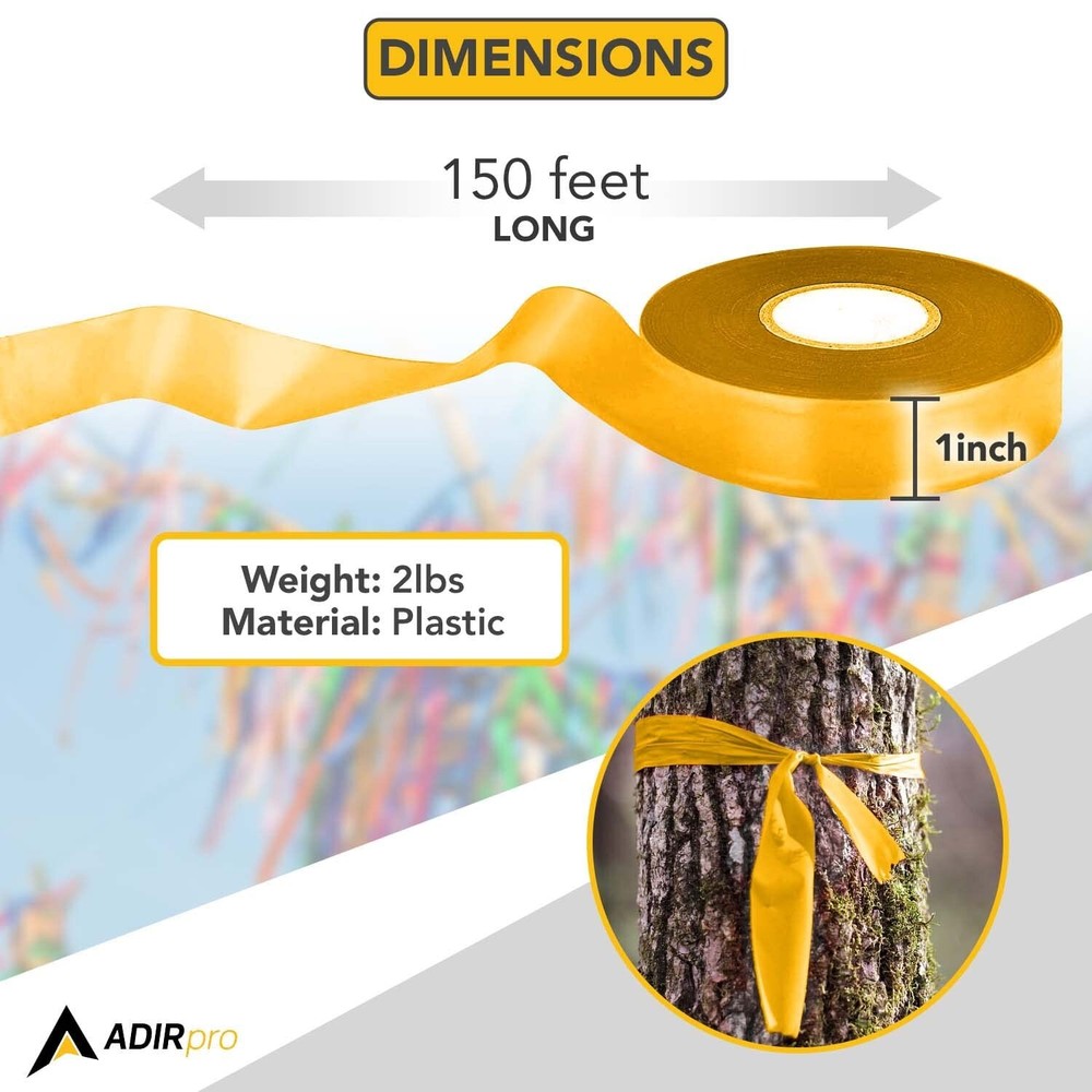 AdirPro 12 Pack Fluorescent Flagging Tape - Multipurpose Neon Marking Tape - ...