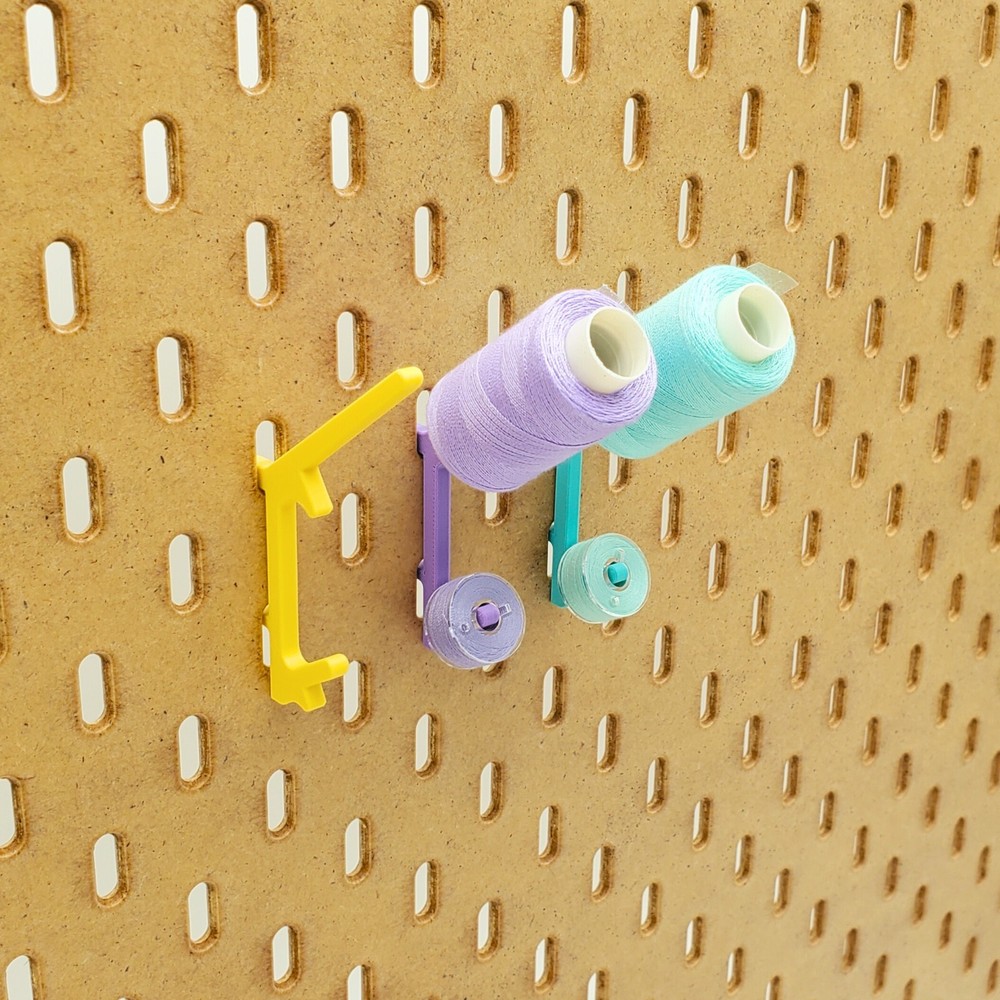 Just Hanging, Flat Thread-Bobbin Holder, IKEA SKADIS Pegboard Accessory