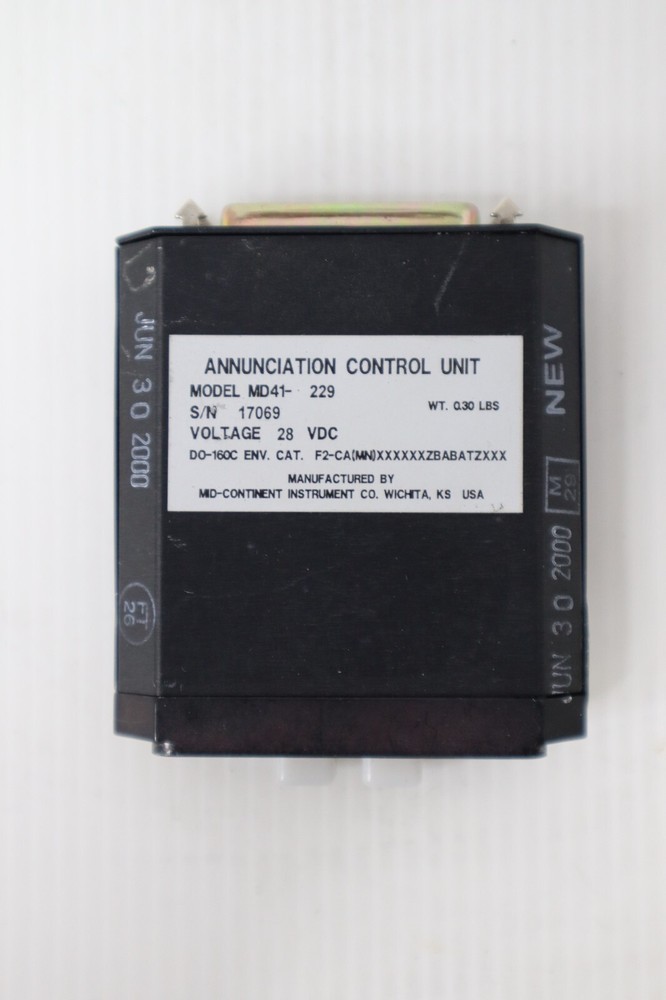 Mid-Continent MD41-229 Annunciation Control Unit (28V) Removed Working