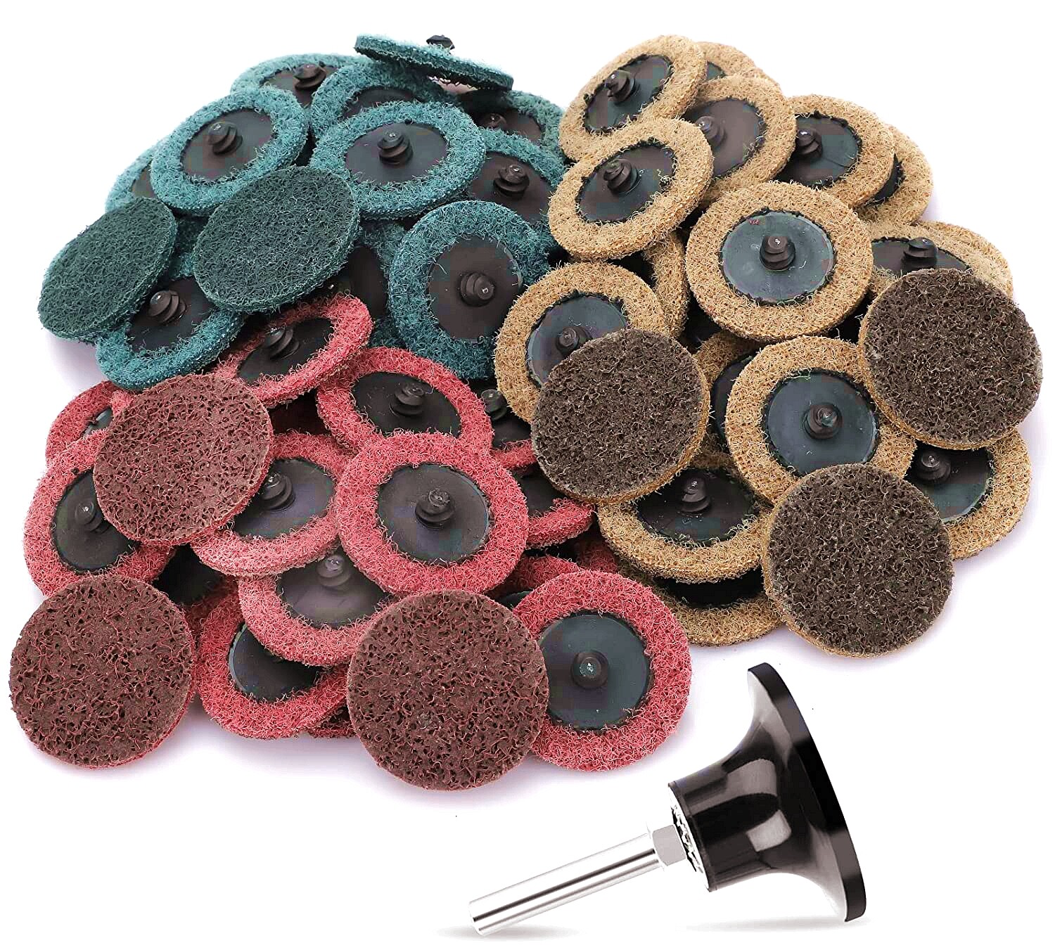 120+2 PACK 2 in Heavy Roll Lock Surface Conditioning Die Grinder Sanding Discs