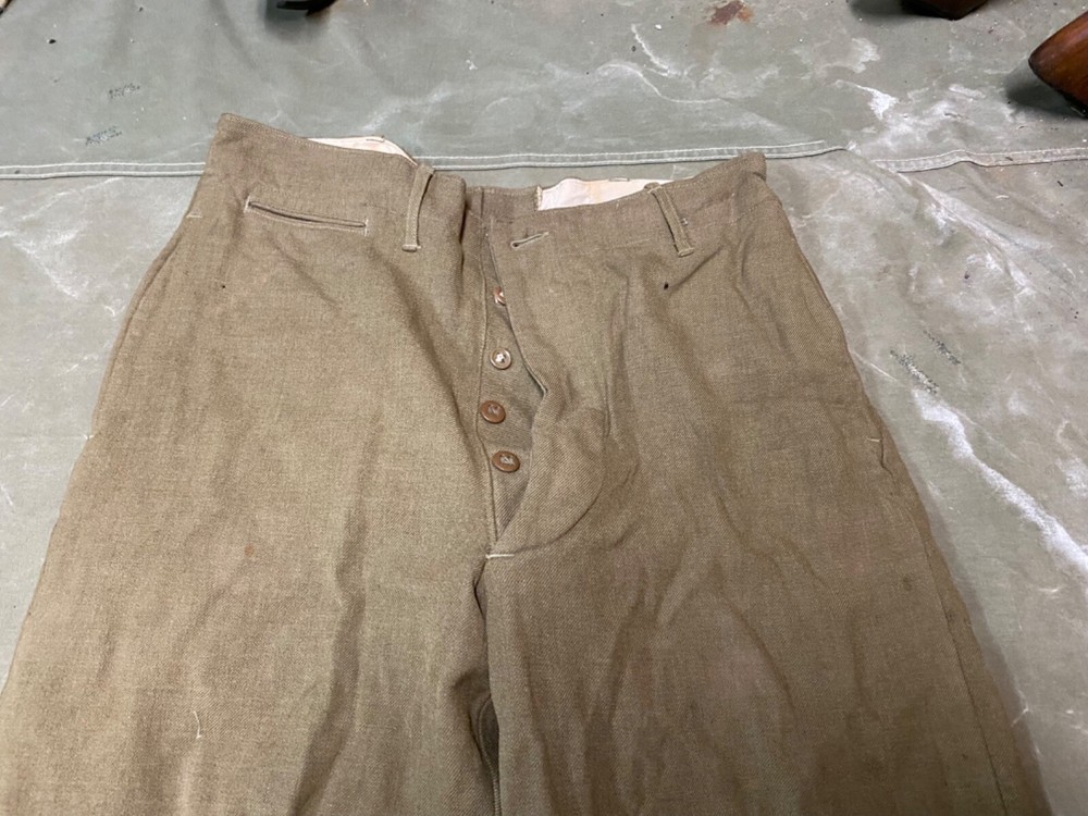 ORIGINAL WWII US ARMY M1938 WOOL COMBAT FIELD TROUSERS- SMALL 31 WAIST