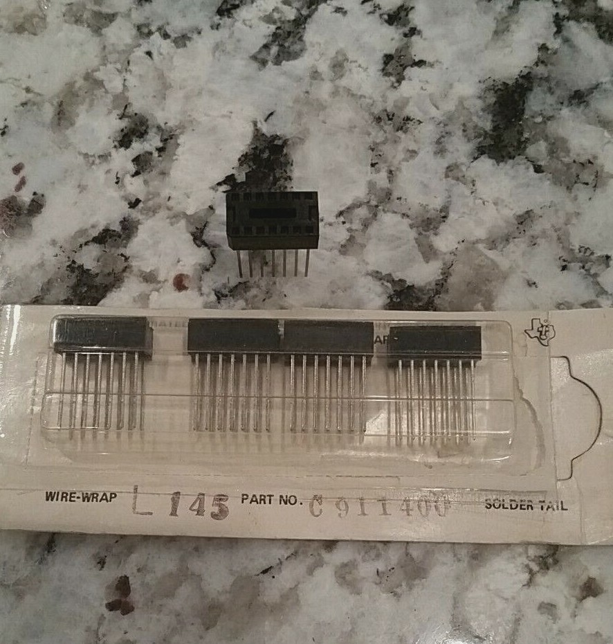 IC SOCKET, 14 PIN WIRE WRAP, SOLDER TAIL TEXAS INSTRUMENTS  5 PCS.