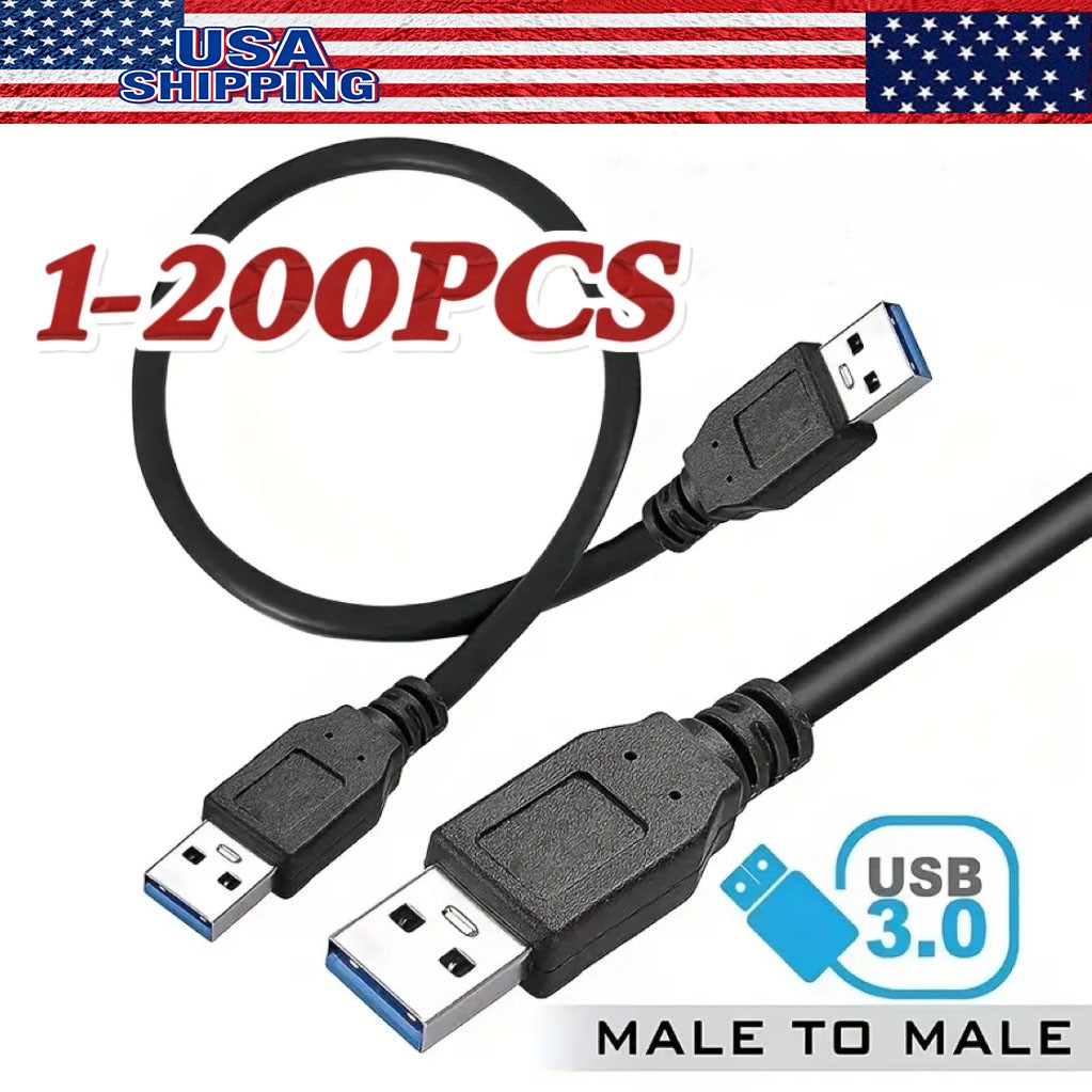 USB 3.0 A Male to A Male Cable Data Transfer Super Speed Power Charger Metal LOT
