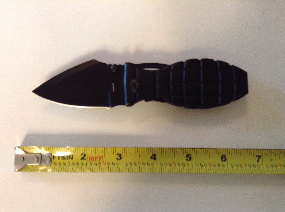 Black "Grenade" Folding Pocketknife
