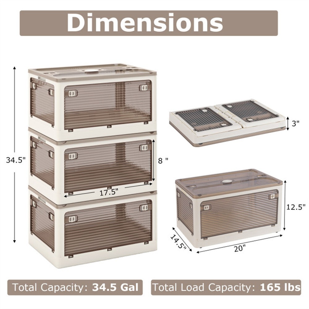 3-Pack Stackable Storage Bins 20 " X 14.5 " X 12 "