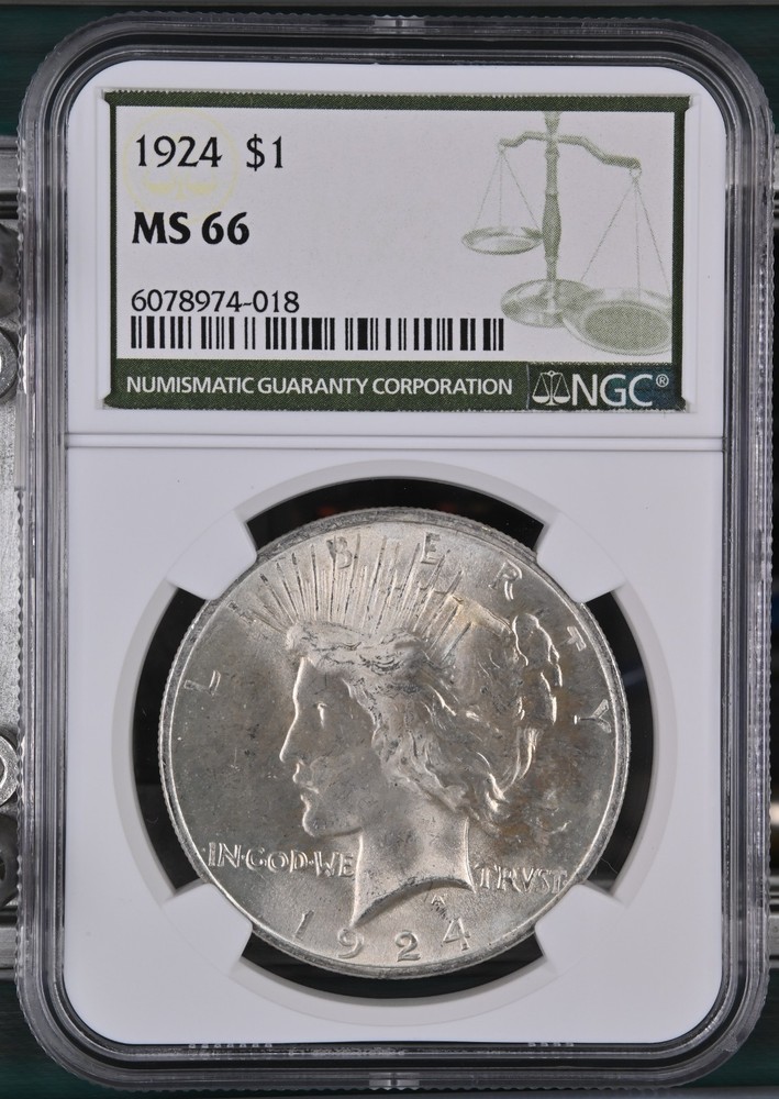 1924 Peace Dollar MS-66 NGC VIDEO