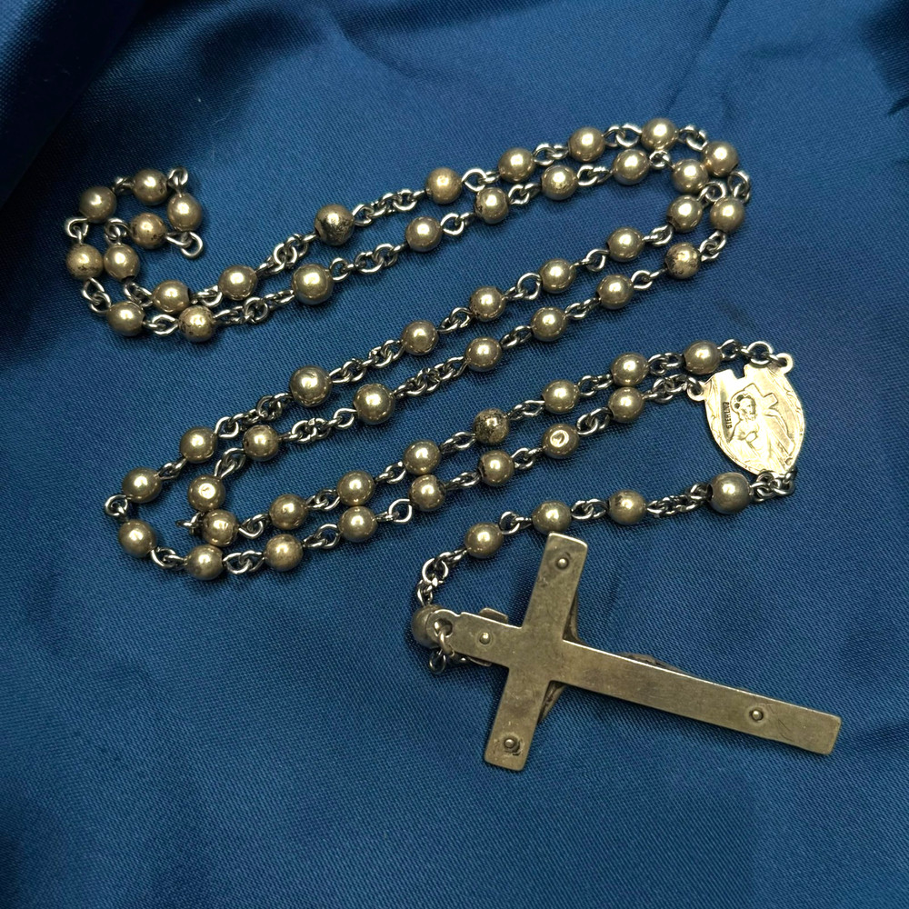 Vintage / Antique Sterling Silver Rosary 28g