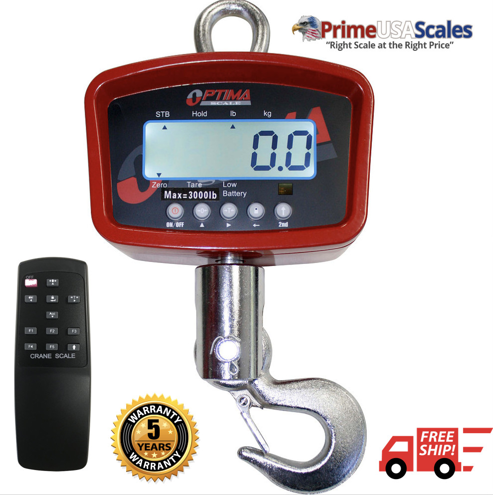 Optima Scales OP-924B-2000 General Purpose Crane Scale 2,000 lb x 1 lb