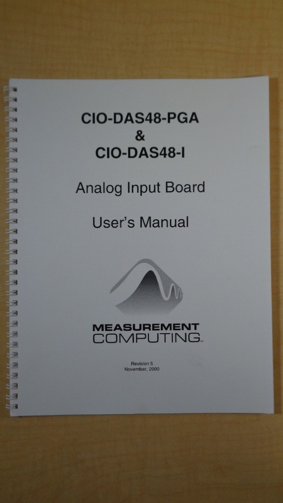 Measurement Computing Analog Board Input User's Manual Rev. 5 7C B4