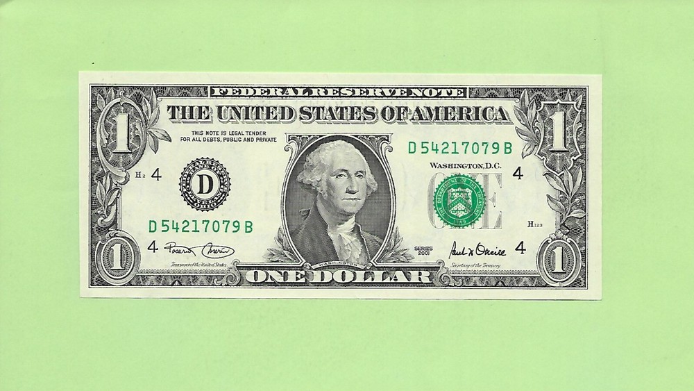 2001 ..UNCIRC $1  D 5421 7079 B .... 2001 $1  D-B     NICE NOTE         FRN