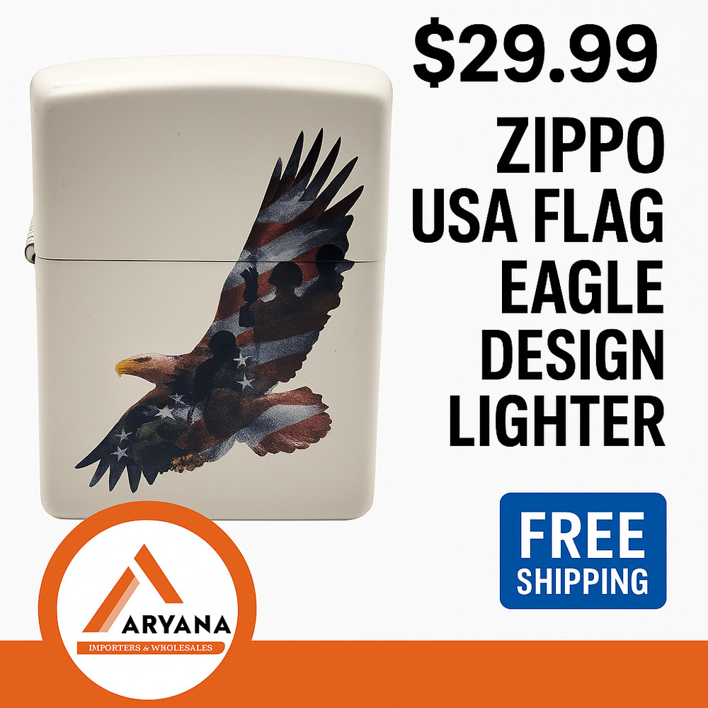 ZIPPO Windproof Lighter USA Flag Eagle Design - Free Shipping