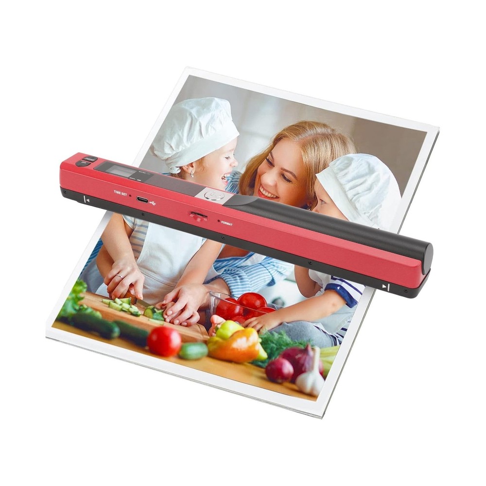 Ymiko A4 Document Scanner - Portable Handheld Scanner (Red)