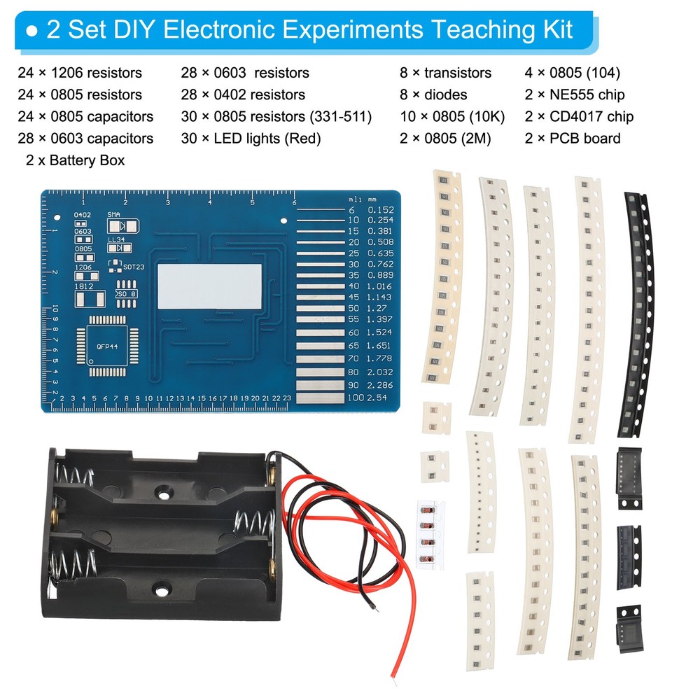 Soldering Practice Board, 2 Set Electronics Kit Prototype PCB Board DIY Circuit