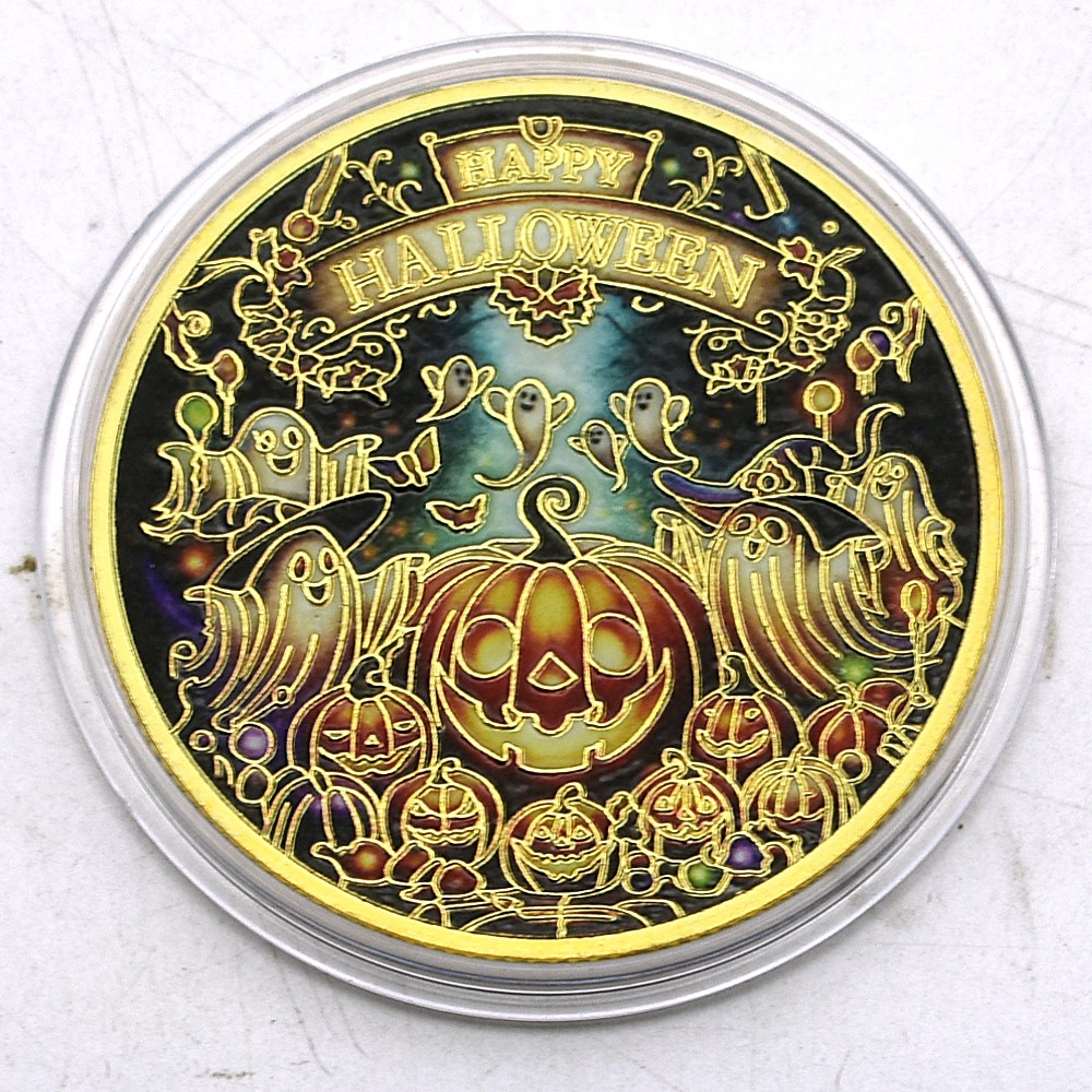 Happy Halloween Gold-Plated Challenge Coin Collectible Souvenir Gift Medal