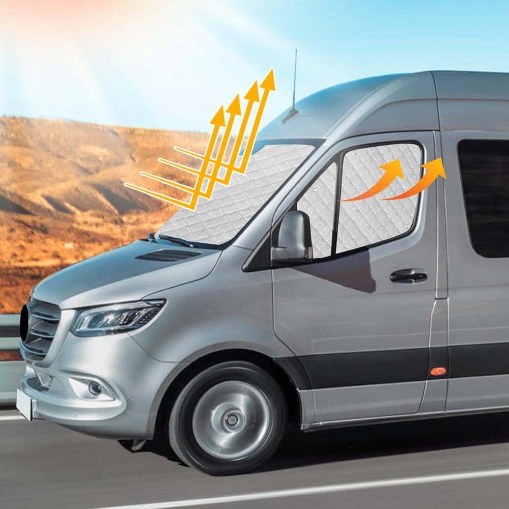 Sprinter Sun Shade 2019-2023 | 3-Piece Van 3Set- Sprinter, Silver