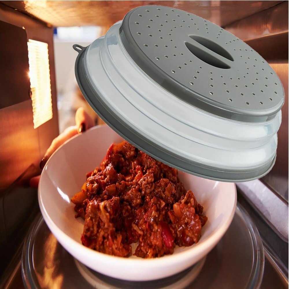 Vented Microwave Cover with Hook Hole - Compact & Multi-Functional Design