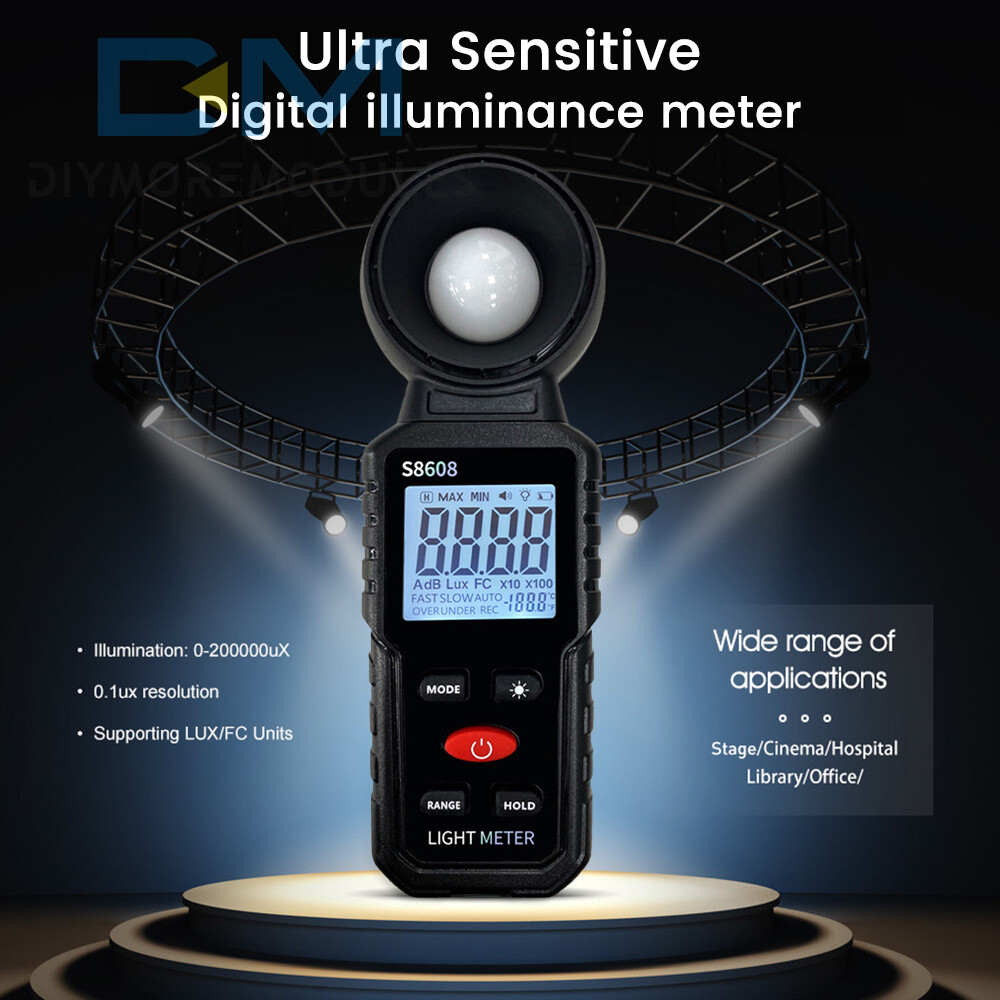 Handheld Digital Light Lux Meter Illuminometer Luminometer Photometer 200000Lux