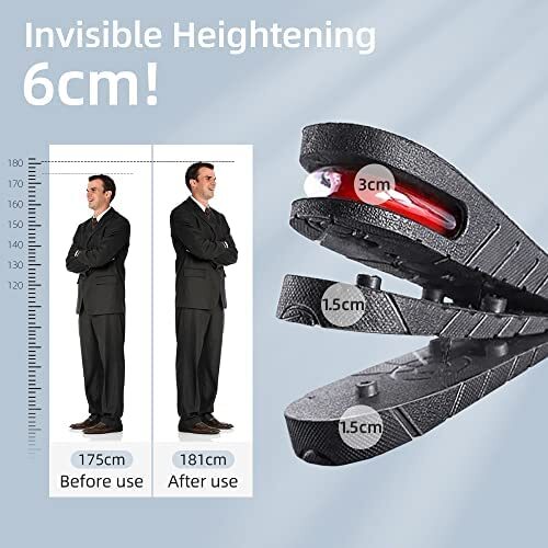 Height Increase Insoles Men Women Invisible Heel Lift Taller Shoe Inserts Pad US