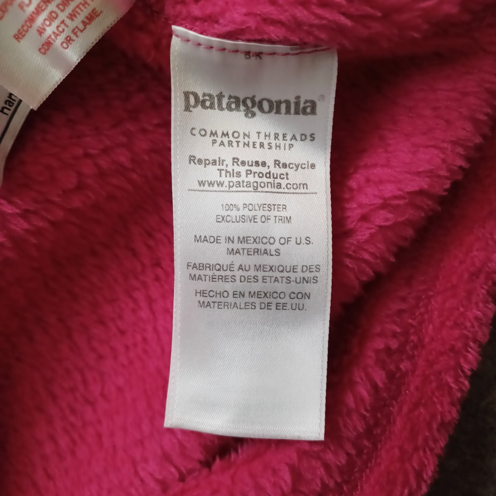 Patagonia Snap-T Fleece Jacket Girls Large 12 Pink Polartec Pullover Youth Fuzzy