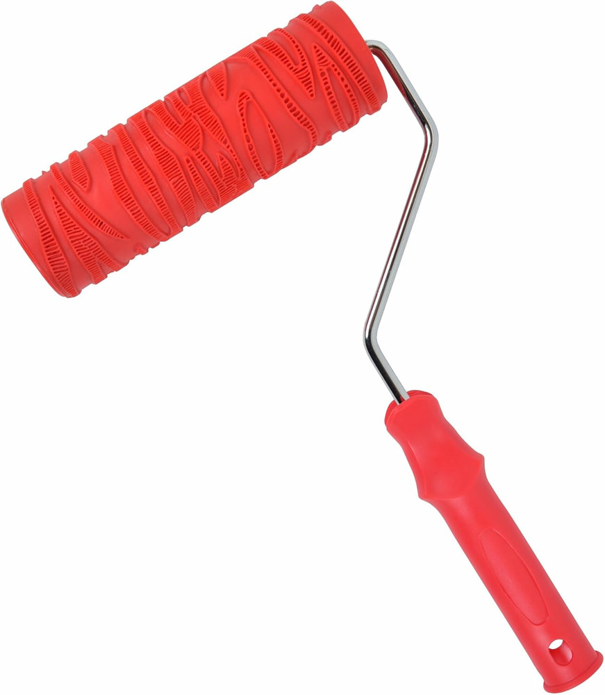 8'' Patterned Paint Roller for Wall Decoration Classic Texture Rubber Roller Dec