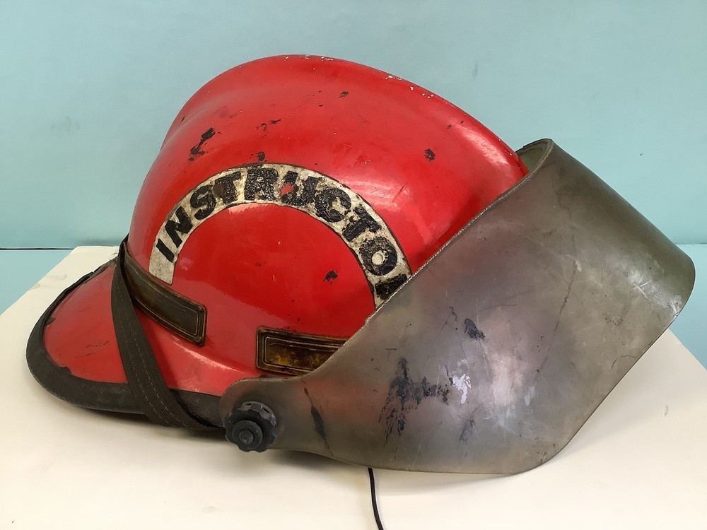 Instructor Fire Helmet Cairns & Bros. Red with Shield