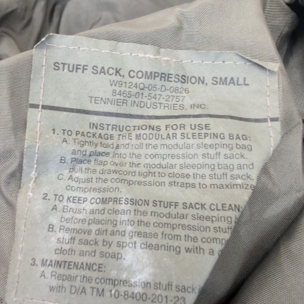 Foliage Green Small Compression Stuff Sack Modular Sleeping Bag MSS Sack Pack