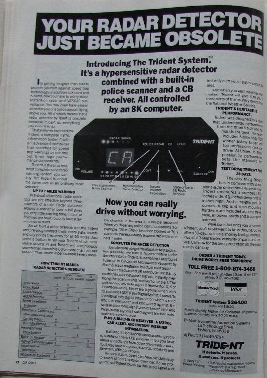 Trident Car Radar Detector Scanner and CB
