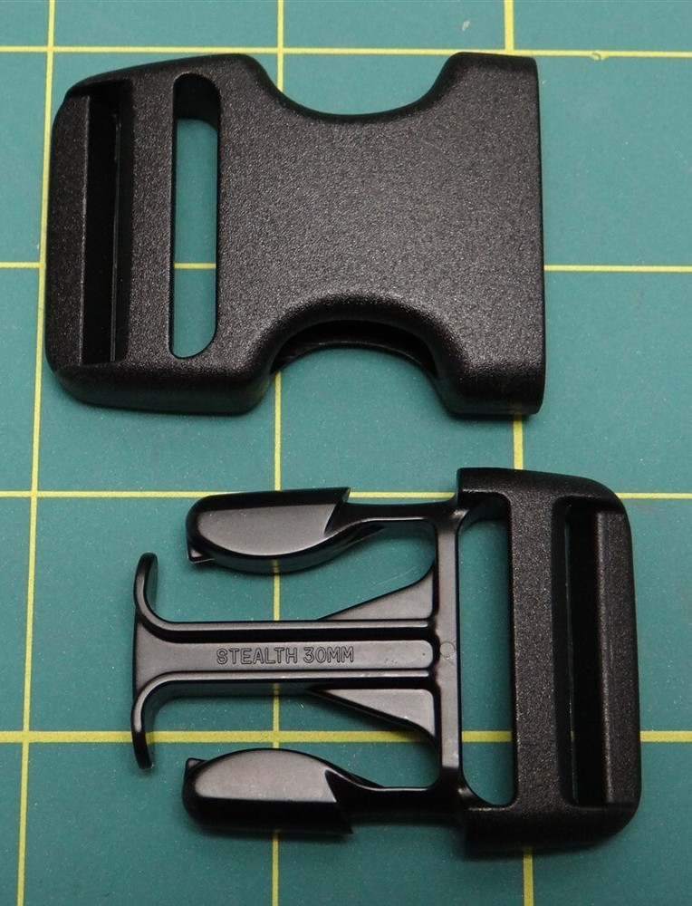 Black Plastic Buckle Dual Adjustable Side Squeeze 30mm Multiple Quantities