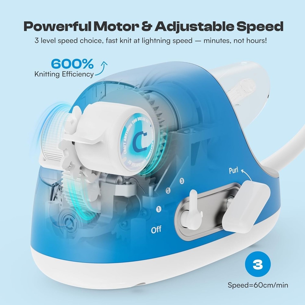 Automatic Electric Knitting Machine with Adjustable Speed for DIY Crafts
