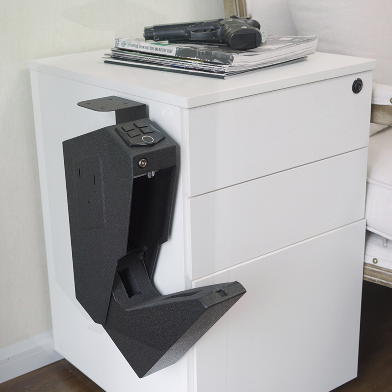 RPNB Gun Safe Mounted Firearm Safety with Biometric Fingerprint, Open Box