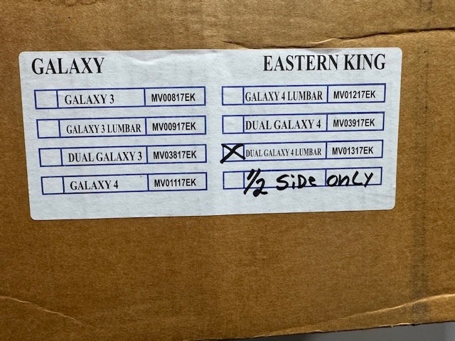 Waterbed Replacement Bladder Galaxy Eastern King  ( 1/2 side only )