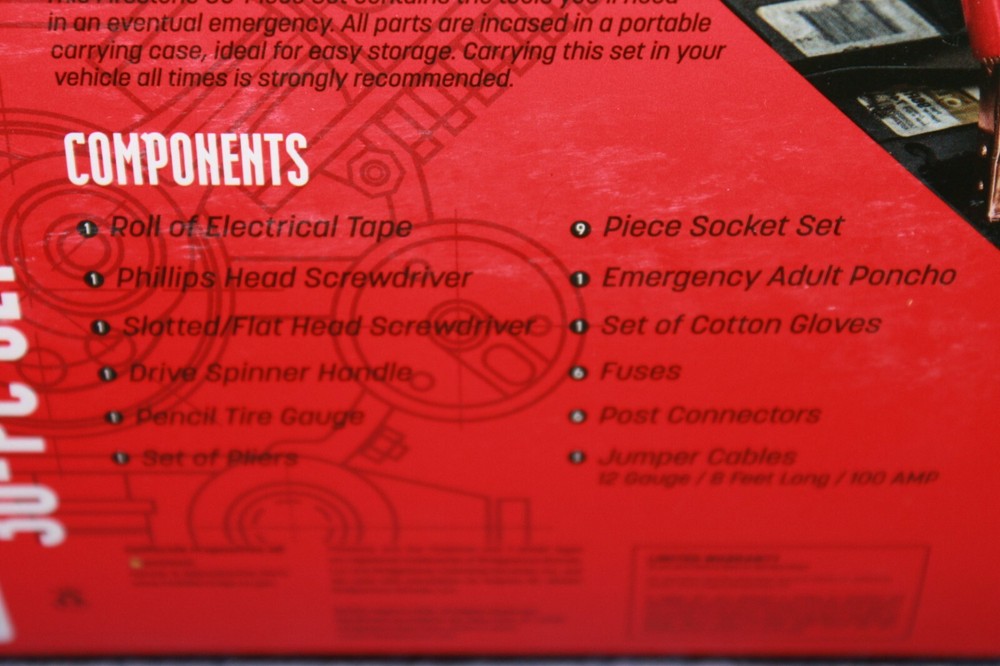 New Firestone emergency Roadside kit. 30-pc Car Kit
