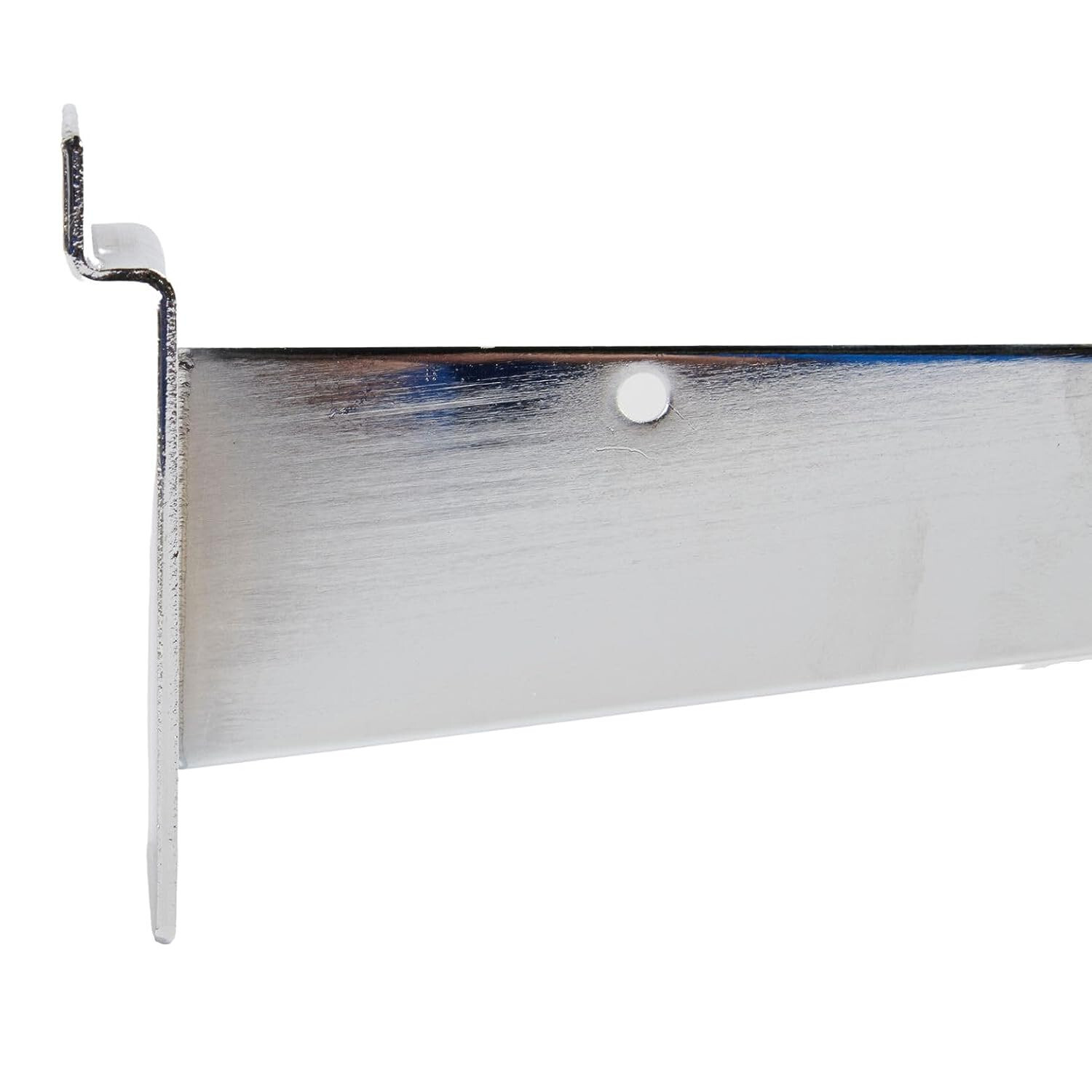 Lot of 28 Slatwall 8" Knife Shelf Brackets Chrome Lip Shelving Display Bracket