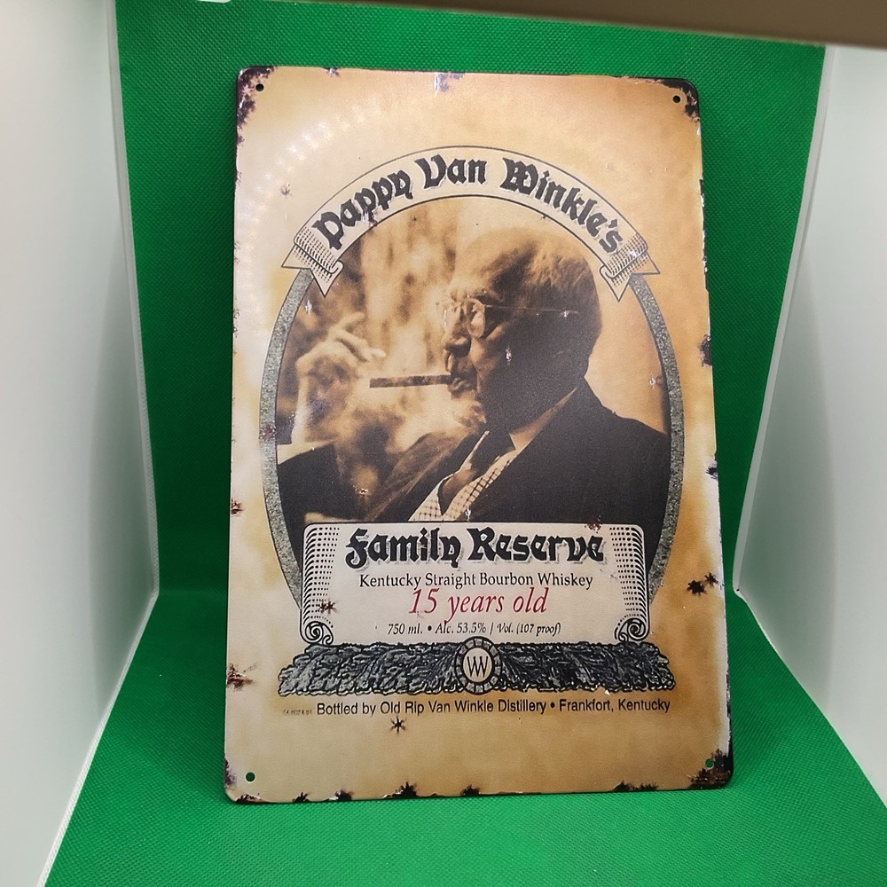 Pappy Van Winkle Bourbon Whiskey-Metal Bar Sign